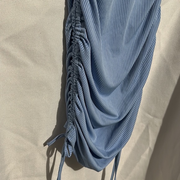 Drawstring Side Rib Knit Bodycon Dress - Picture 2 of 3